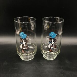 Holly Hobbie Set of 2 Glasses Vintage Glassware Coca Cola Limited Edition